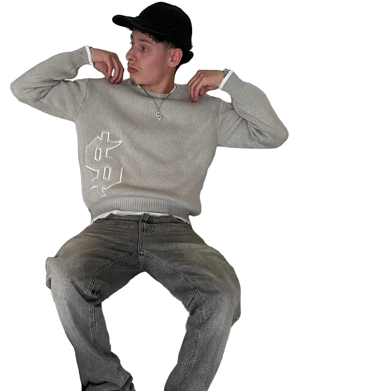 Emblem Knit Crewneck