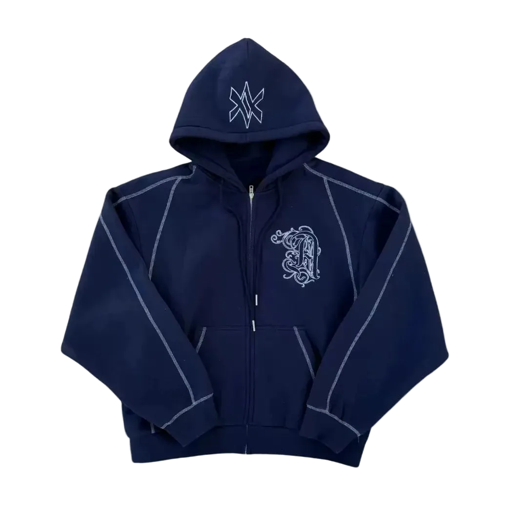Navy Contrast Stitch Set