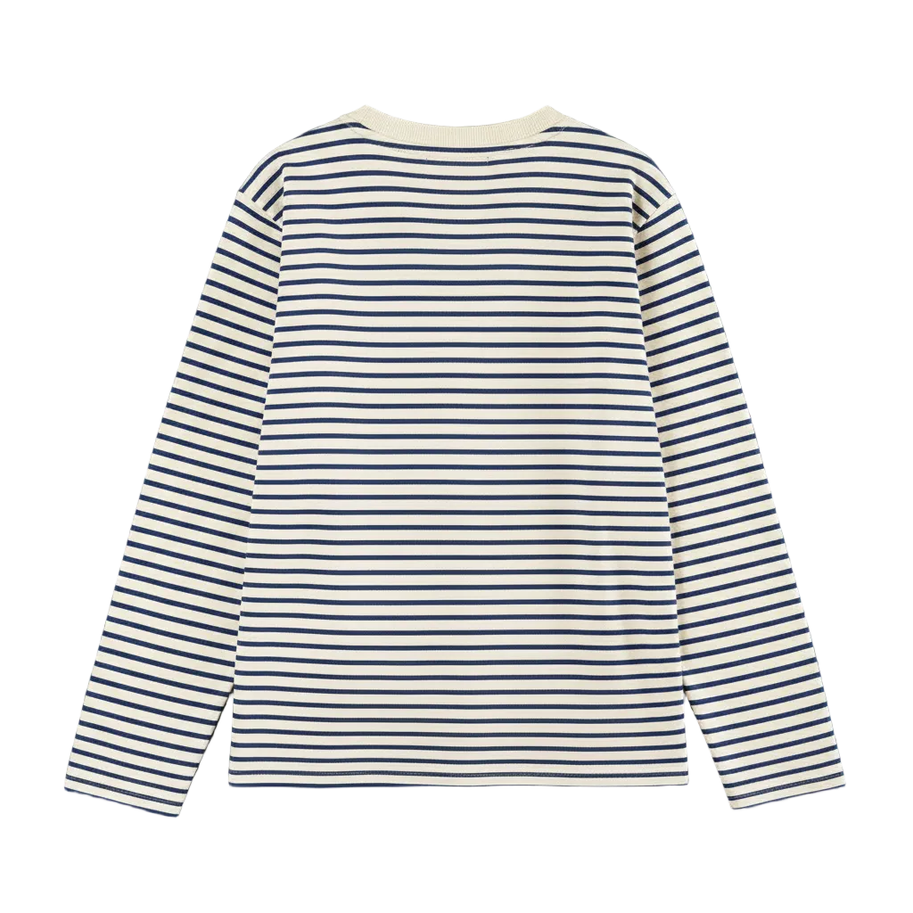 Striped Long-Sleeve Henley Shirt