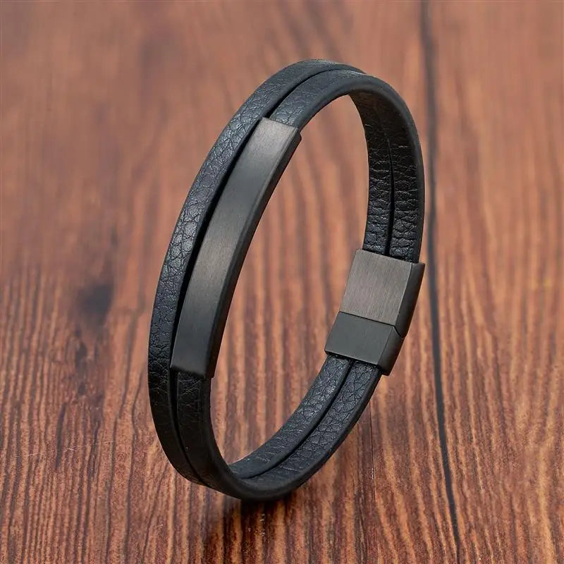 Black Leather Bracelet