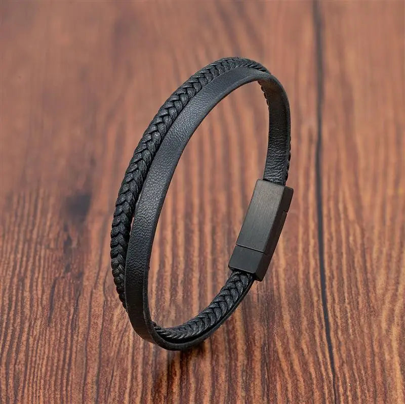 Black Leather Bracelet