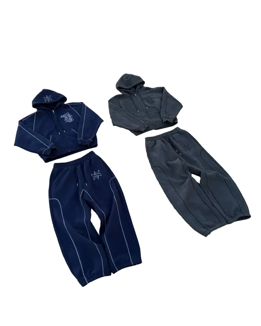 Navy Contrast Stitch Set