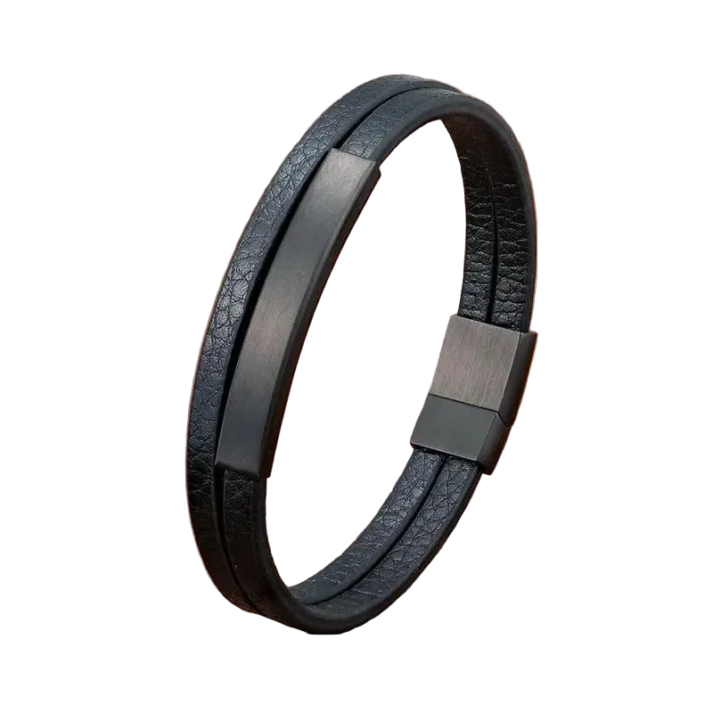 Black Leather Bracelet