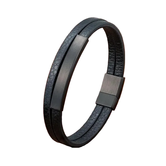 Black Leather Bracelet