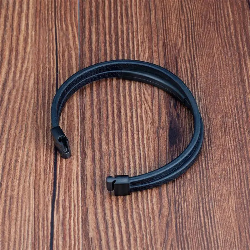 Black Leather Bracelet