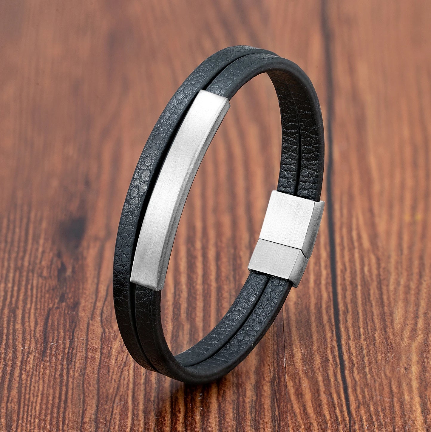 Black Leather Bracelet