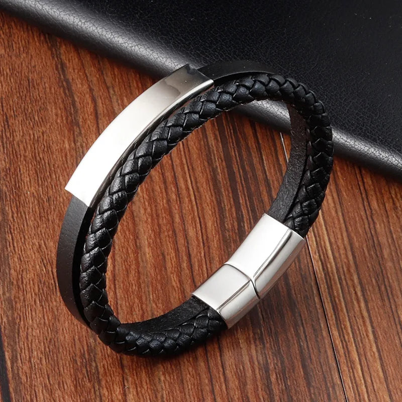 Black Leather Bracelet