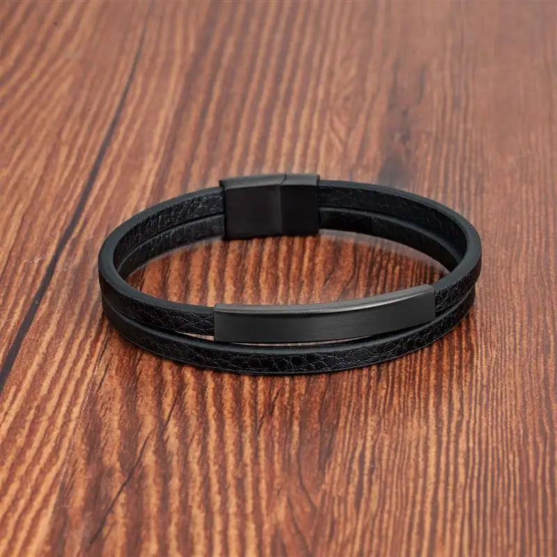 Black Leather Bracelet